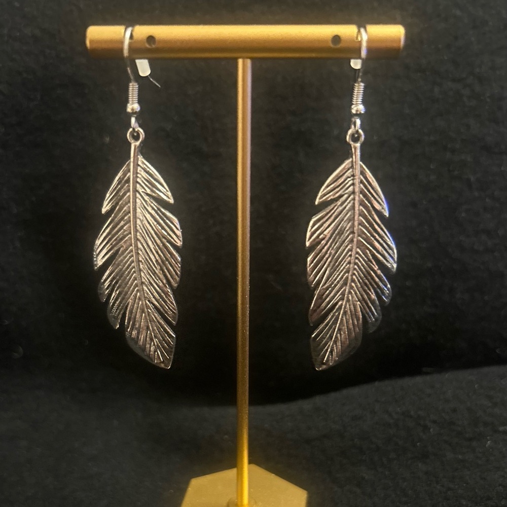 Silver Feather Earrings